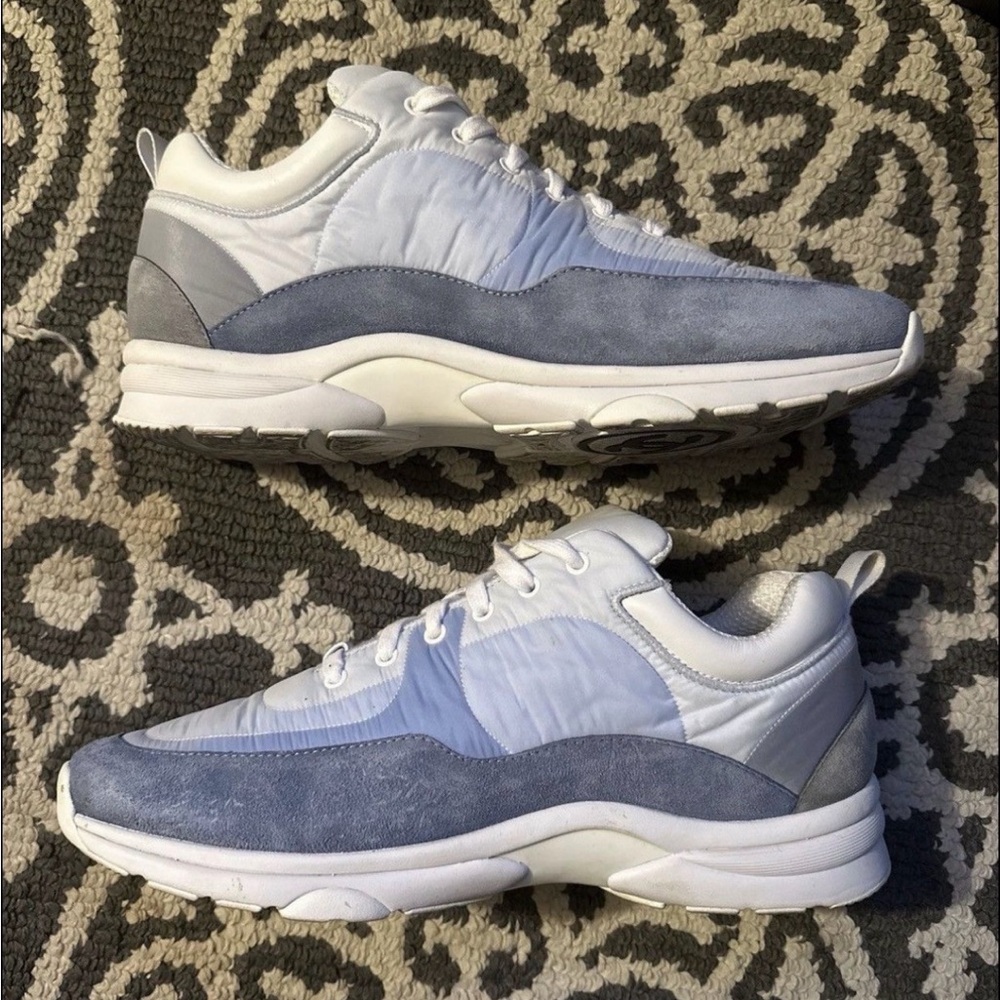 Vintage CHANEL 21C Interlocking CC Sky Blue Sneaker Trainers (US Size 12 / EU45) - Picture 2 of 4